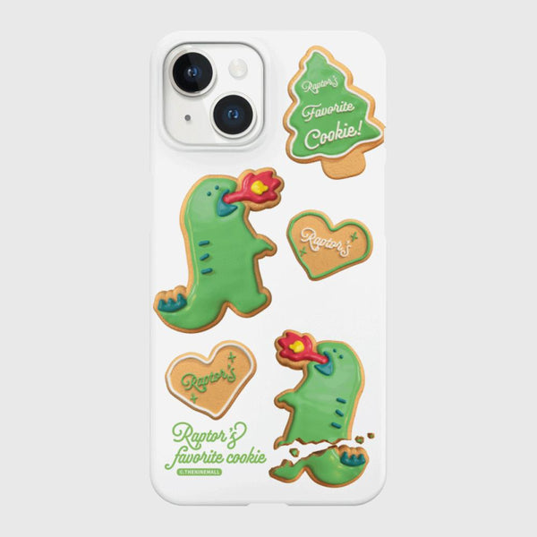 [THENINEMALL] Raptor Cookie Pattern Hard Phone Case (2 types)