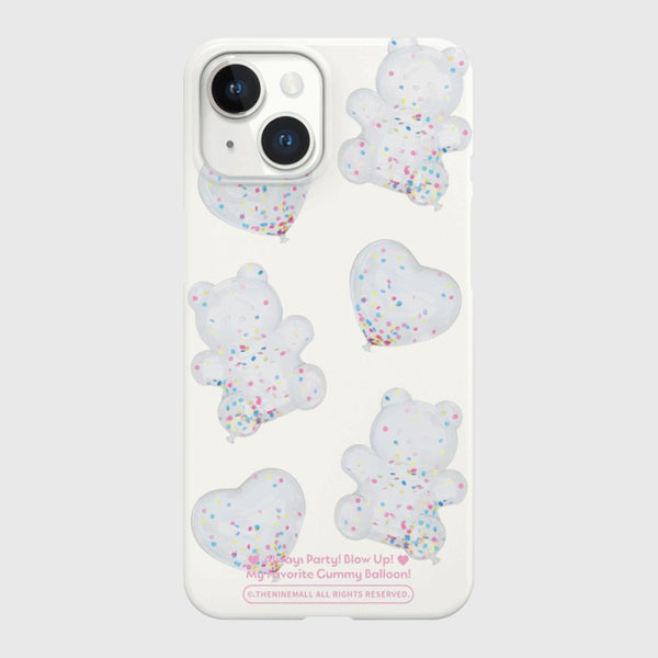 [THENINEMALL] White Gummy Balloon Hard Phone Case (2 types)