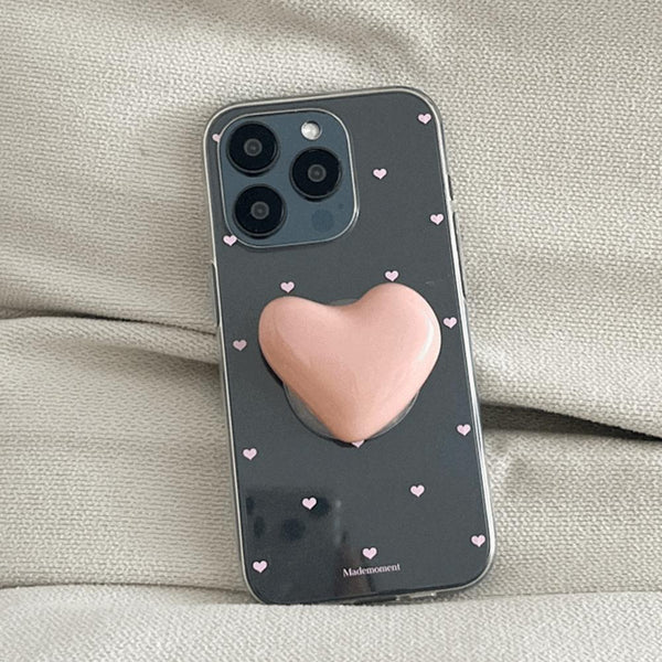 [Mademoment] Small Heart Pattern Design Clear Phone Case (3 Types)