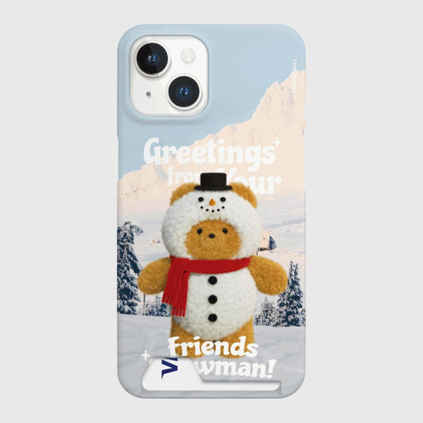 [THENINEMALL] Greetings Gummy Snowman Hard Phone Case (2 types)