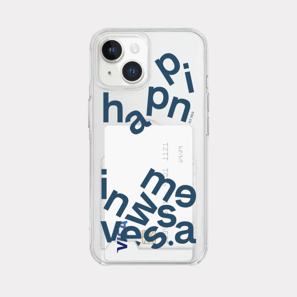 [Mademoment] Wave Of Happiness Lettering Design Clear Phone Case (3 Types)