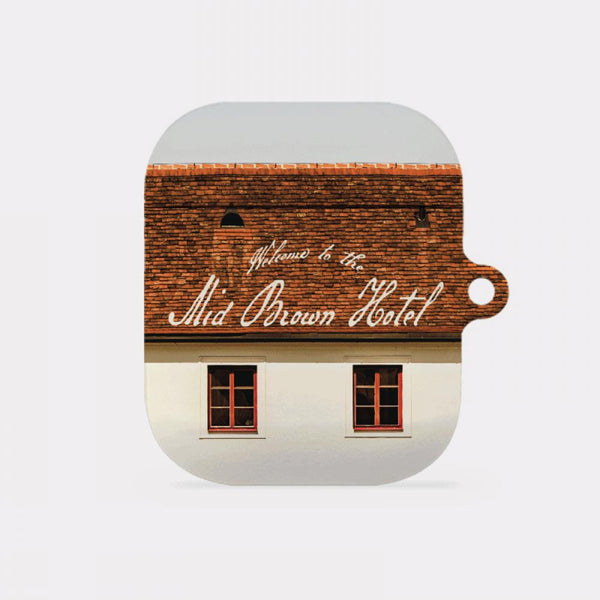 [Mademoment] Vintage Mid Brown Hotel Design AirPods Case