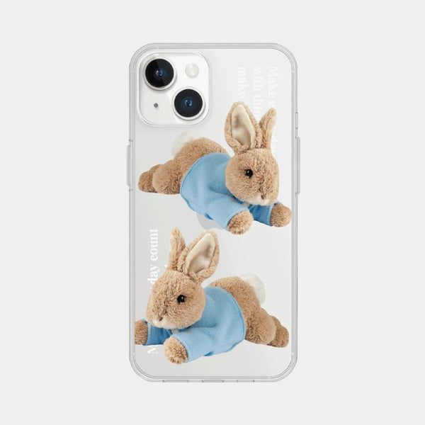 [Mademoment] Make Happy Bunny Design Clear Phone Case (3 Types)