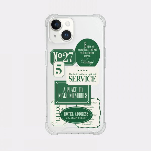 [Mademoment] Hotel Label Sticker Design Clear Phone Case (4 Types)