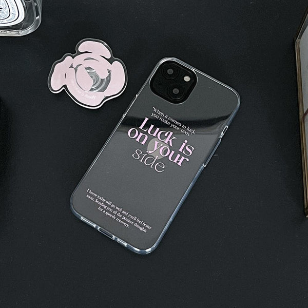 [Mademoment] Coloring Pink Design Clear Phone Case (3 Types)