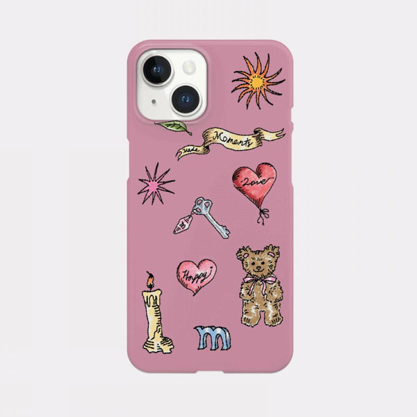 [Mademoment] Vintage Drawing Pattern Design Phone Case