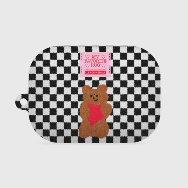[THENINEMALL] Gummy Checkerboard Rug AirPods Hard Case