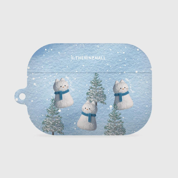 [THENINEMALL] Pattern Hey Cat Snowman AirPods Hard Case