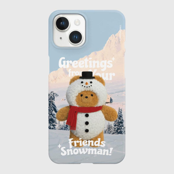 [THENINEMALL] Greetings Gummy Snowman Hard Phone Case (2 types)