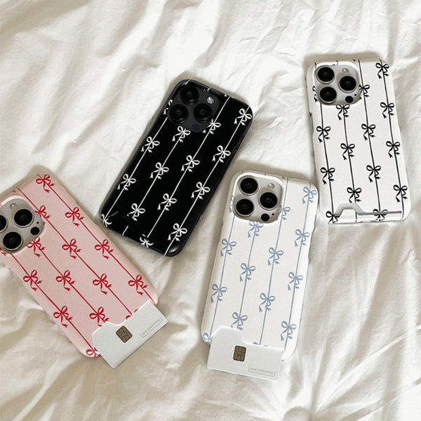 [Mademoment] Line Ribbon Pattern Design Phone Case