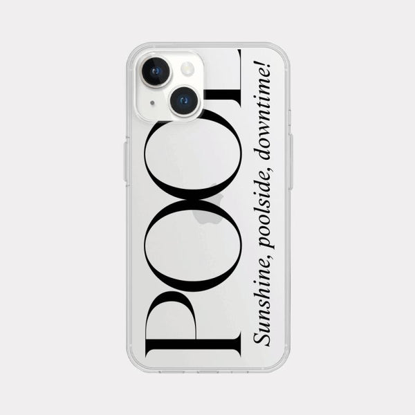 [Mademoment] Poolside Lettering Design Clear Phone Case (3 Types)