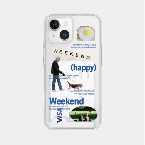 [Mademoment] Happy Weekend Design Clear Phone Case (3 Types)