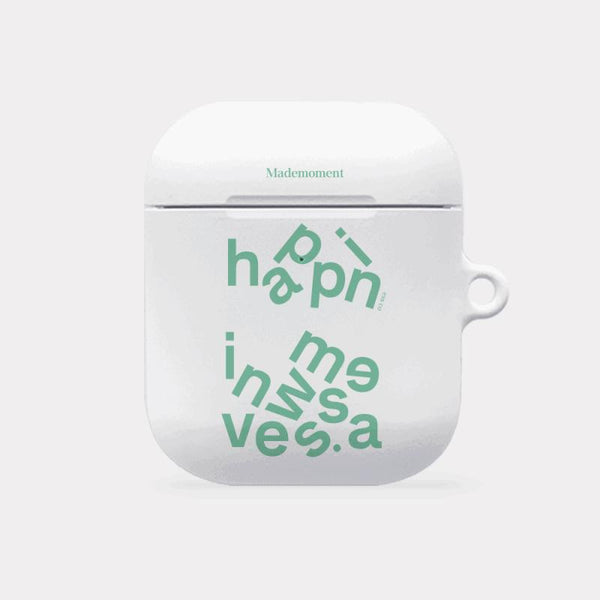 [Mademoment] Wave Of Happiness Lettering Design AirPods Case