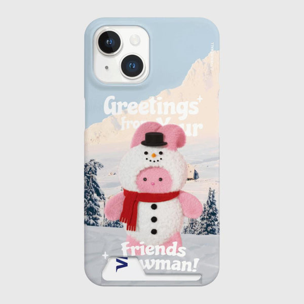 [THENINEMALL] Greetings Windy Snowman Hard Phone Case (2 types)