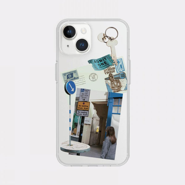 [Mademoment] Old Stickers Scrap Design Clear Phone Case (4 Types)