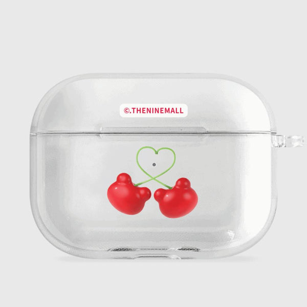 [THENINEMALL] Cherry Face Gummy AirPods Clear Case