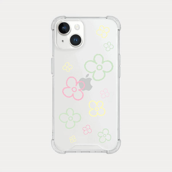 [Mademoment] Flower Doodle Pattern Design Clear Phone Case (3 Types)