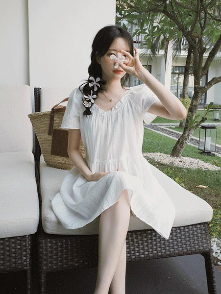 [SLOWAND] # SLOWMADE Heath Cotton Lace Dress (2 Colors)