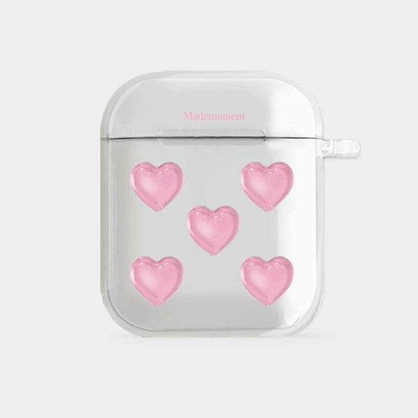[Mademoment] Pure Love Pattern Design Clear AirPods Case