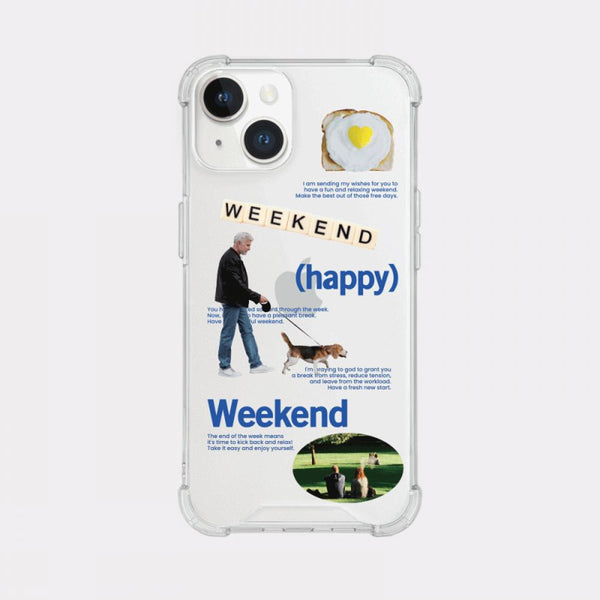 [Mademoment] Happy Weekend Design Clear Phone Case (3 Types)