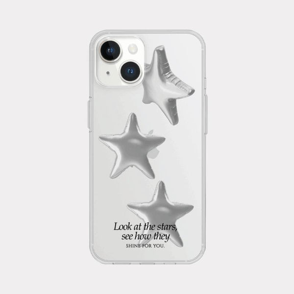 [Mademoment] Balloon Shinning Star Design Clear Phone Case (3 Types)