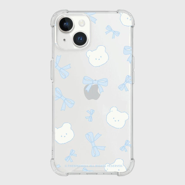 [THENINEMALL] Lovely Ribbon Pattern Clear Phone Case (3 types)