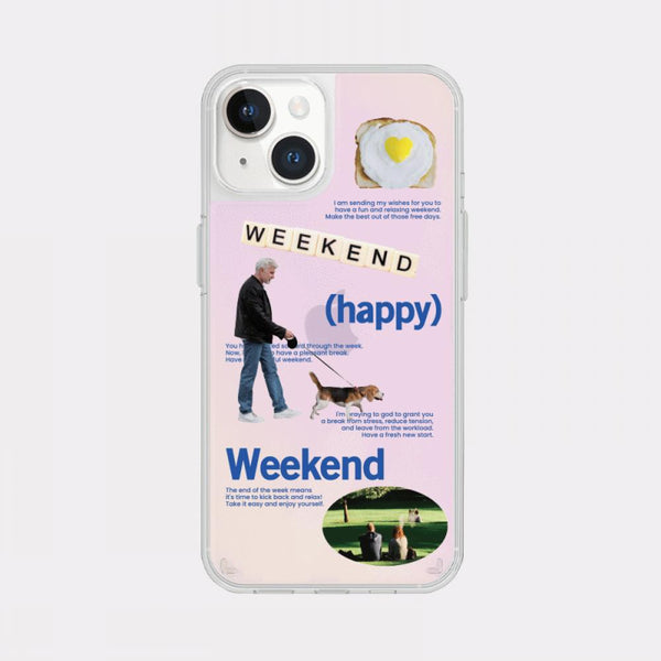 [Mademoment] Happy Weekend Design Glossy Mirror Phone