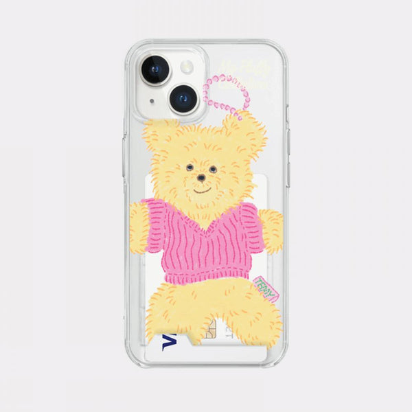 [Mademoment] Big Knit Bear Design Clear Phone Case (3 Types)