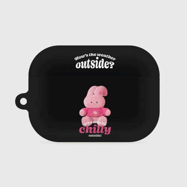 [THENINEMALL] Pink Knit Windy AirPods Hard Case