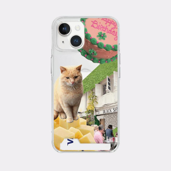 [Mademoment] Lazy Cat Design Clear Phone Case (3 Types)