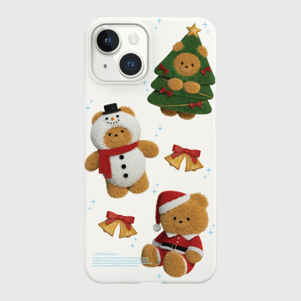 [THENINEMALL] Pattern Happy Holiday Gummy Hard Phone Case (2 types)