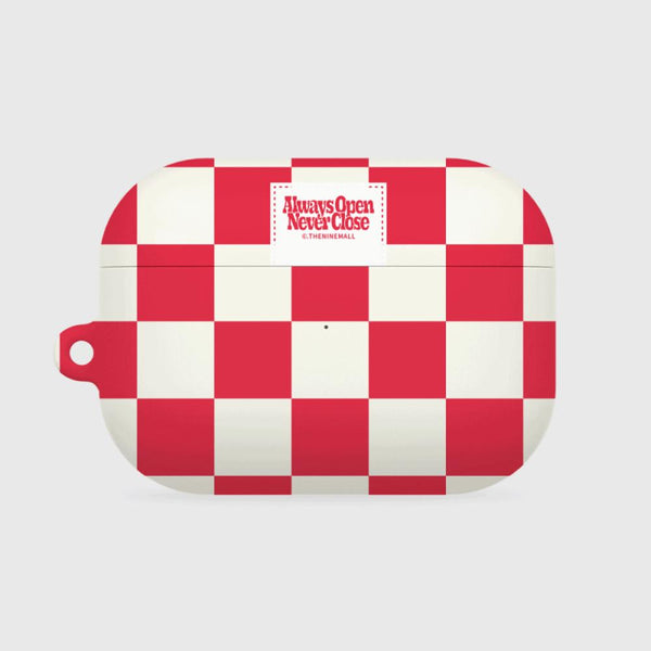 [THENINEMALL] Basic Checkerboard Label AirPods Hard Case