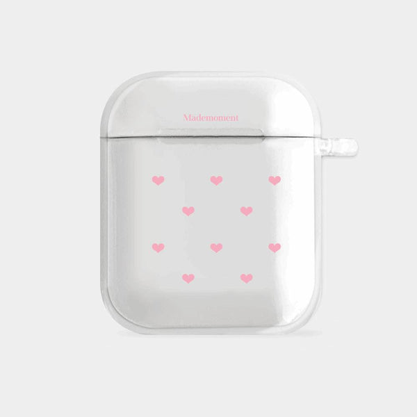 [Mademoment] Small Heart Pattern Design Clear AirPods Case