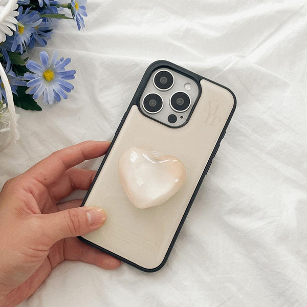 [Mademoment] Soft Cream Plain Design Bumper Phone Case