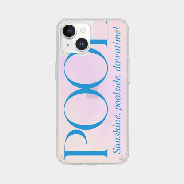 [Mademoment] Poolside Lettering Design Glossy Mirror Phone Case