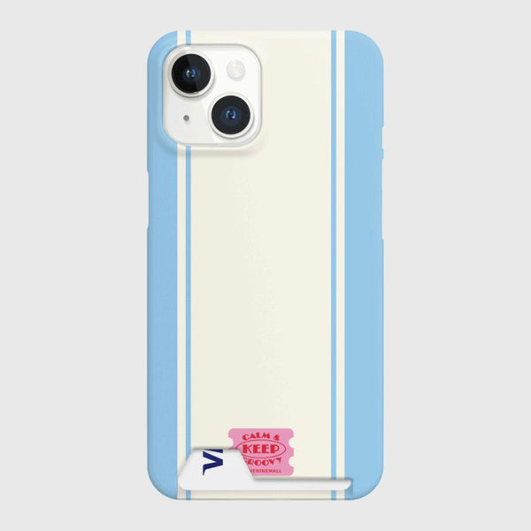 [THENINEMALL] Vintage Stripe Label Hard Phone Case (2 types)