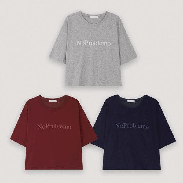 [SLOWAND] Nof Printed Lettering Short Sleeve T-shirt (3 Colors)