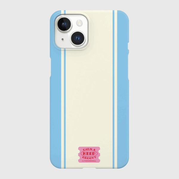 [THENINEMALL] Vintage Stripe Label Hard Phone Case (2 types)