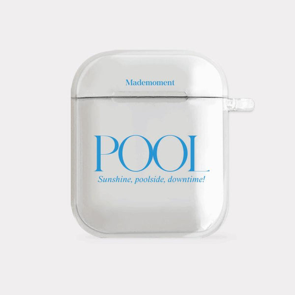 [Mademoment] Poolside Lettering Design Clear AirPods Case