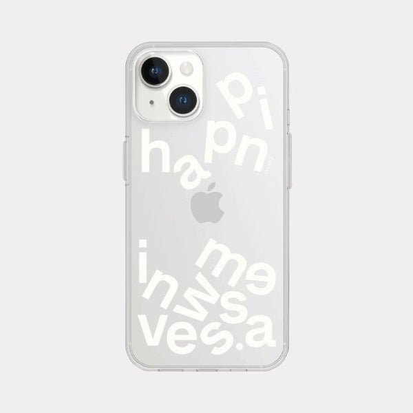 [Mademoment] Wave Of Happiness Lettering Design Clear Phone Case (3 Types)