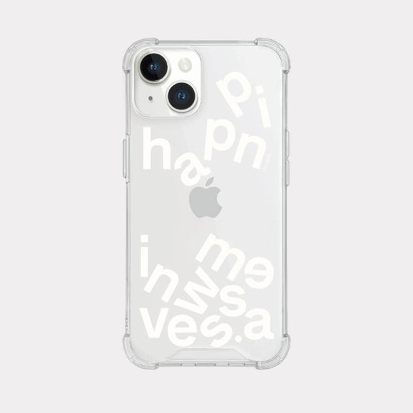 [Mademoment] Wave Of Happiness Lettering Design Clear Phone Case (3 Types)