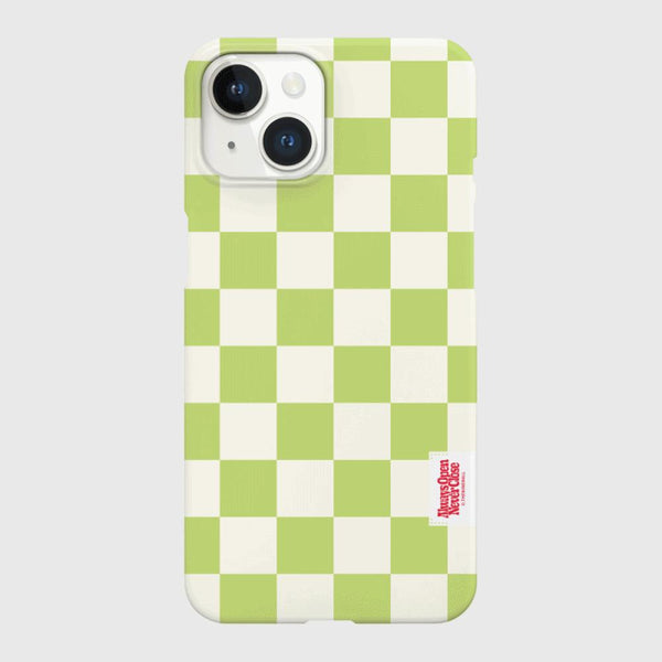 [THENINEMALL] Basic Checkerboard Label Hard Phone Case (2 types)