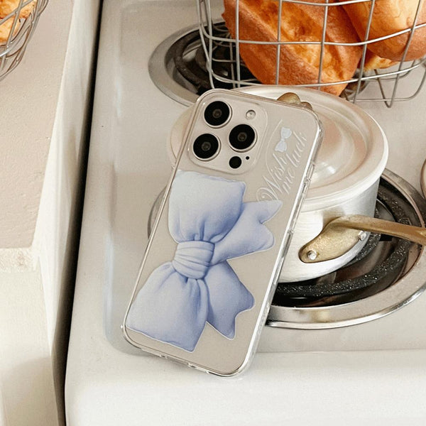 [Mademoment] Big Wish Ribbon Design Clear Phone Case (3 Types)