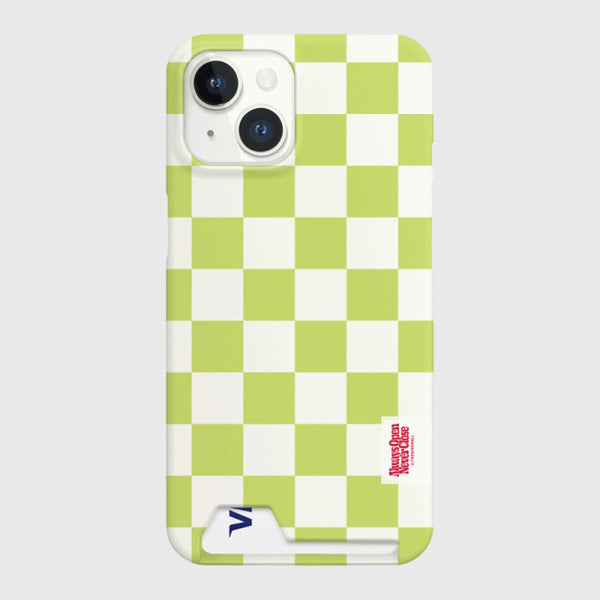 [THENINEMALL] Basic Checkerboard Label Hard Phone Case (2 types)