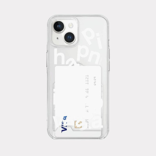 [Mademoment] Wave Of Happiness Lettering Design Clear Phone Case (3 Types)