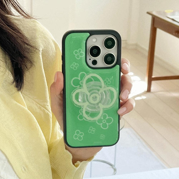 [Mademoment] Flower Doodle Pattern Design Bumper Phone Case