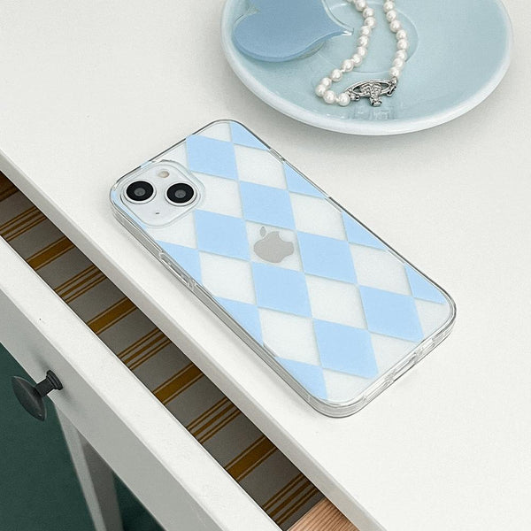 [Mademoment] Coloring Blue Design Clear Phone Case (3 Types)