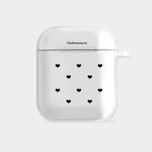 [Mademoment] Small Heart Pattern Design Clear AirPods Case