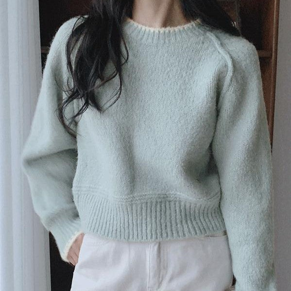 [SLOWAND] Warm And Cool Stitch Wool Knit (4 Colors)