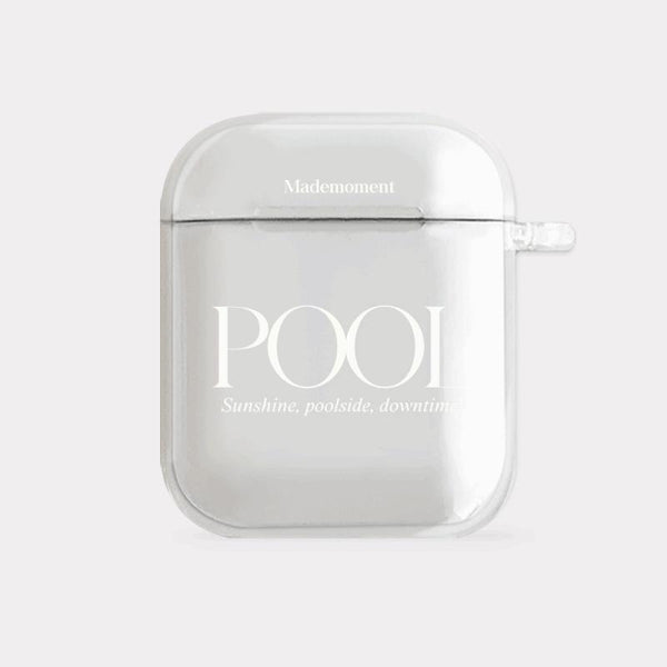 [Mademoment] Poolside Lettering Design Clear AirPods Case